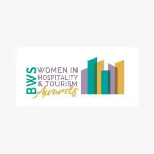 The logo for the bws women in tourism awards.
