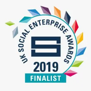 Uk social enterprise awards 2019 finalist logo.