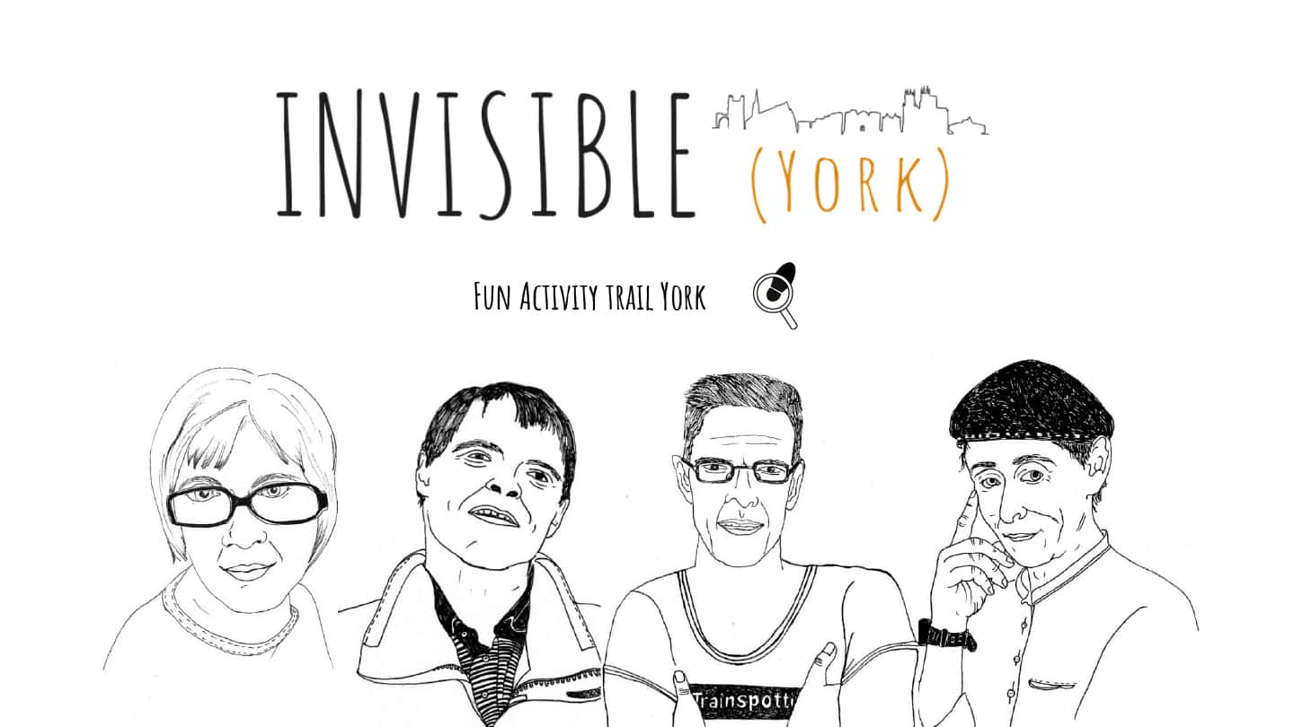 A drawing of a group of people with the word invisible on it.