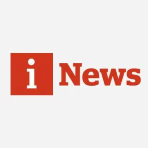 The empowering i news logo on a white background.