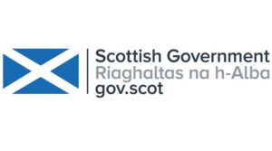 Scottish Government logo featuring the St. Andrew's Cross and text in English and Scottish Gaelic.