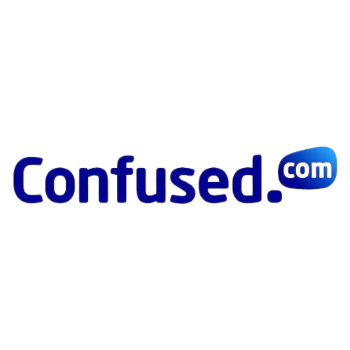 The image displays the "Confused.com" logo with blue text on a white background.